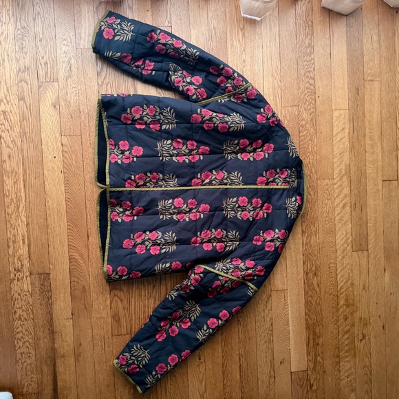 ANTHROPOLOGIE Floral Quilted Jacket - Black and red - Picture 5 of 5